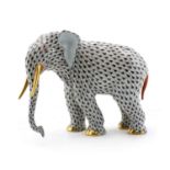 A Herend porcelain model of an elephant,