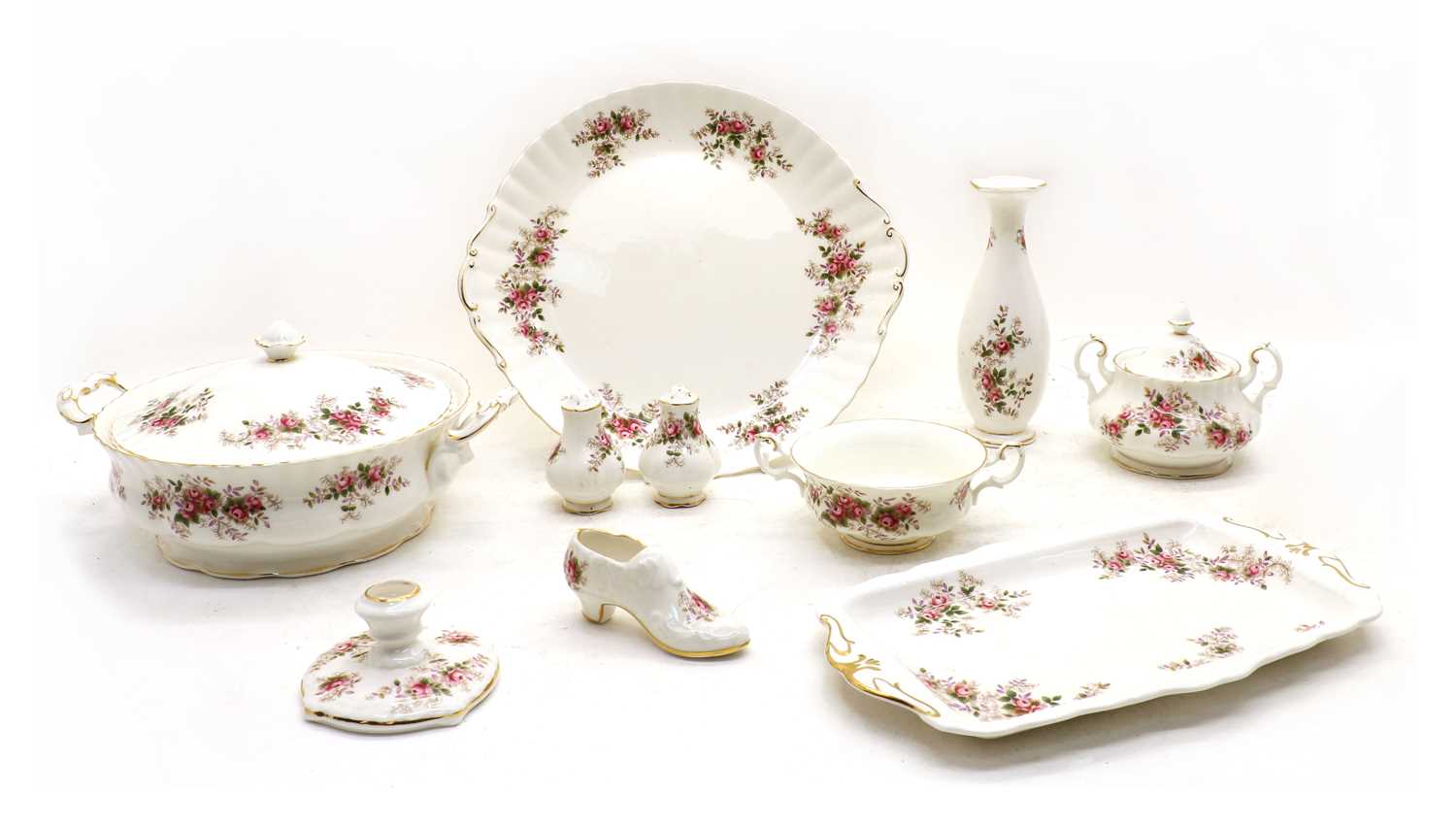 A Royal Albert 'Lavender Rose' dinner service,