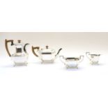 A silver four piece tea and coffee set,