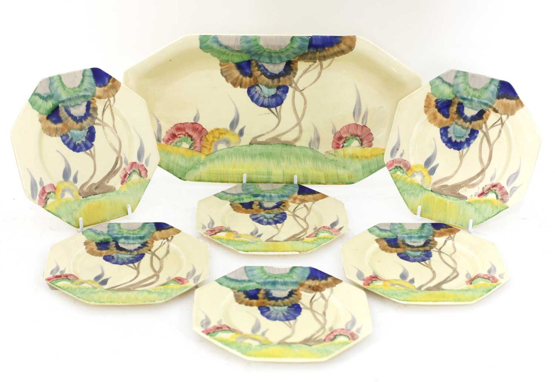 A Clarice Cliff 'Aurea' pattern sandwich set,