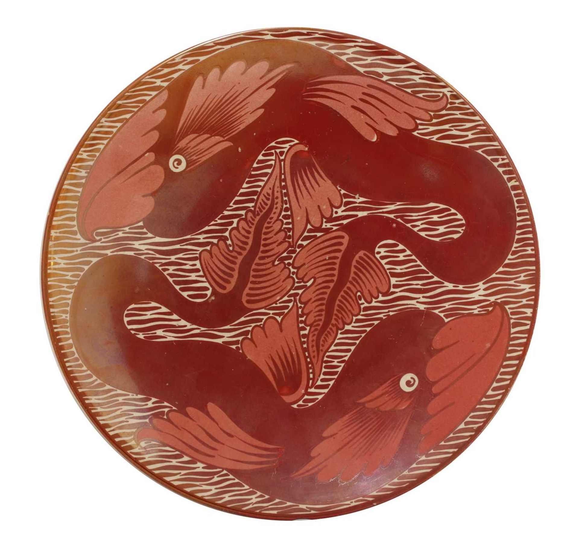 A ruby lustre plate,