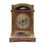 A secessionist oak mantel clock,