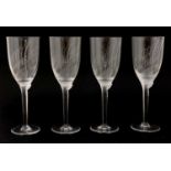 A set of four Lalique 'Angel' champagne glasses,