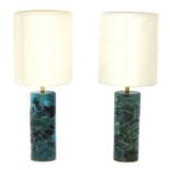 A pair of Italian glass table lamps,