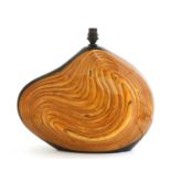 A carved and lacquered table lamp,