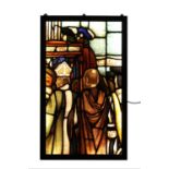 A large stained glass panel,