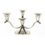 A silver four-branch candelabra,