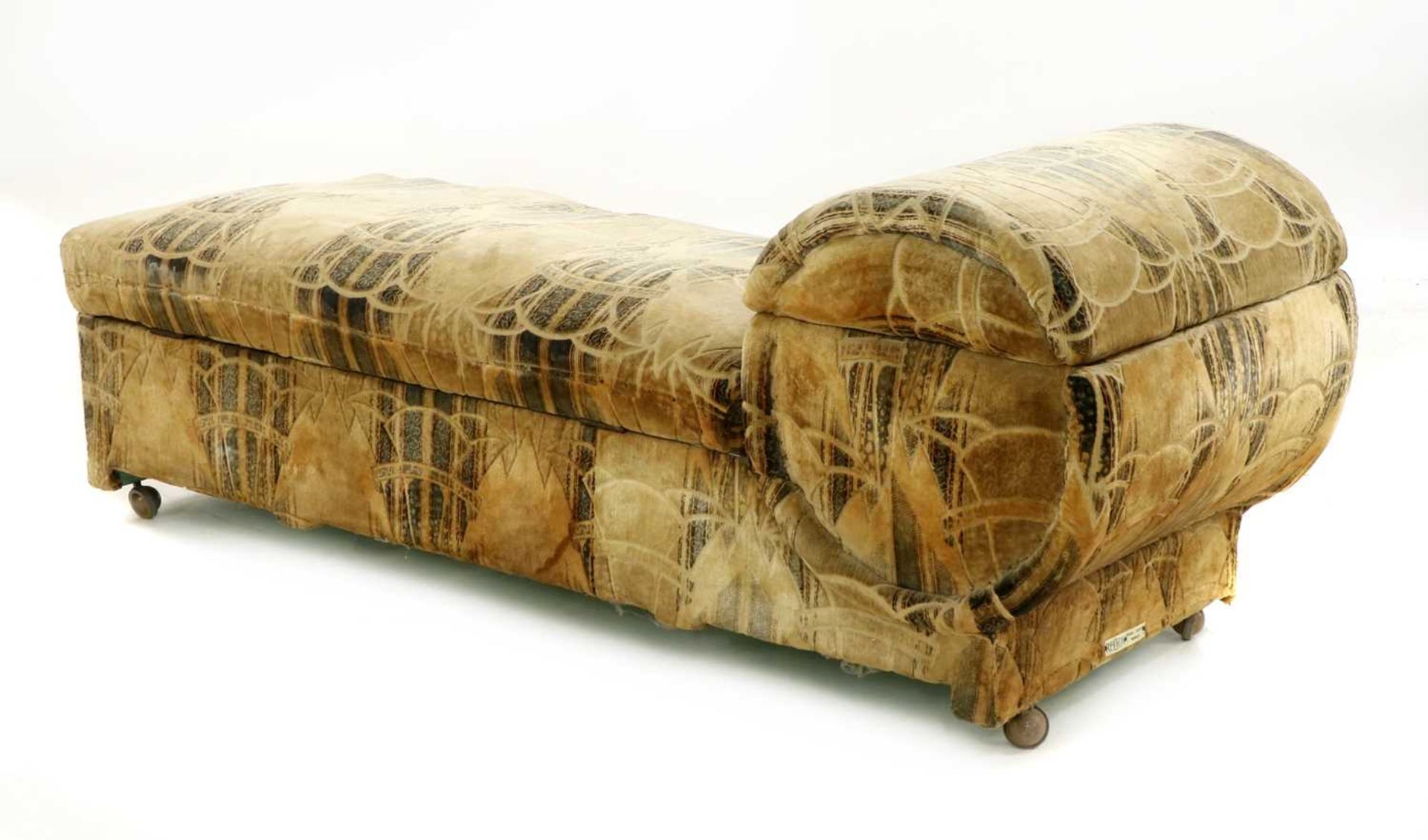 An Art Deco upholstered ottoman, - Image 3 of 5