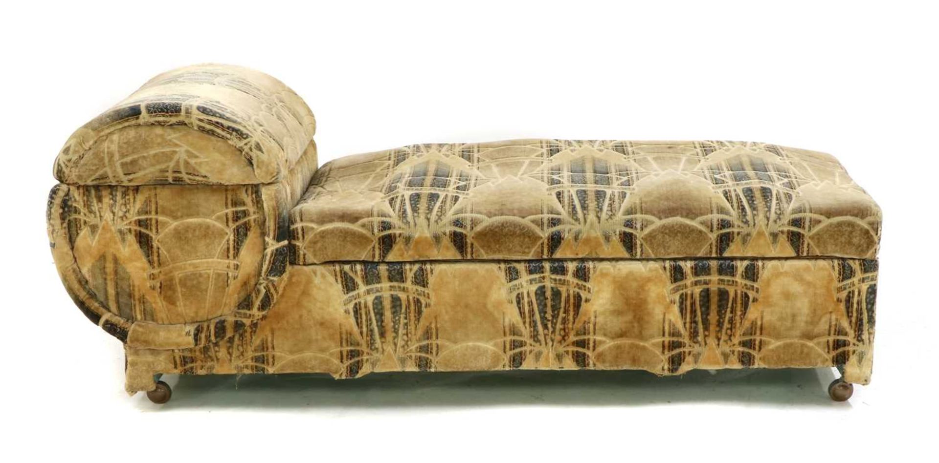 An Art Deco upholstered ottoman,