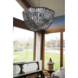 A contemporary glass hoop chandelier,