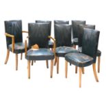 A set of eight Art Deco burr walnut dining chairs,