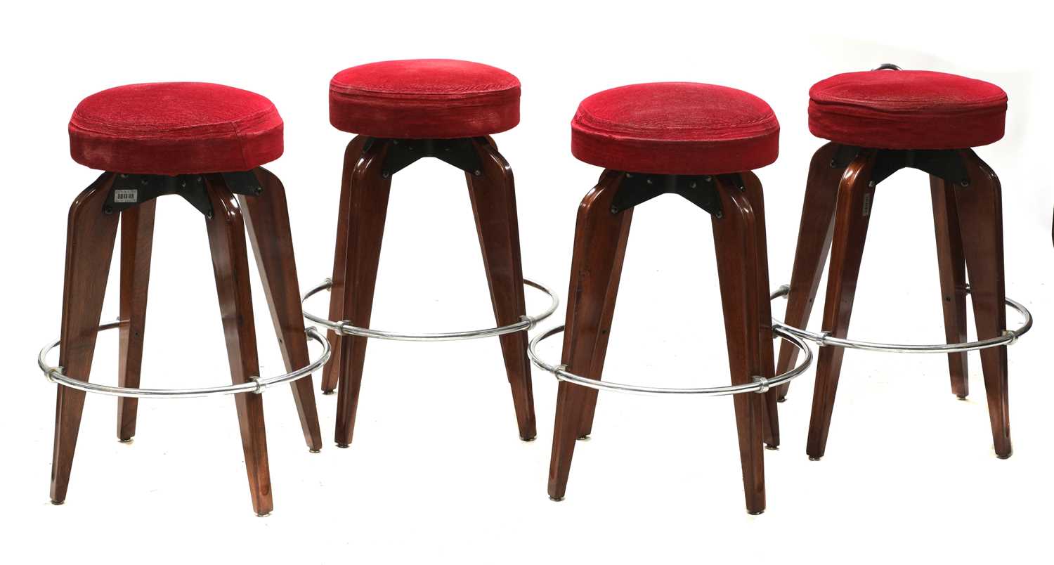 A set of four Italian bar stools,