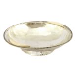 An ivory-mounted silver bowl,