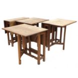Four Cotswold oak gateleg tables,