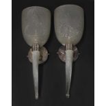 A pair of Murano glass wall lights,