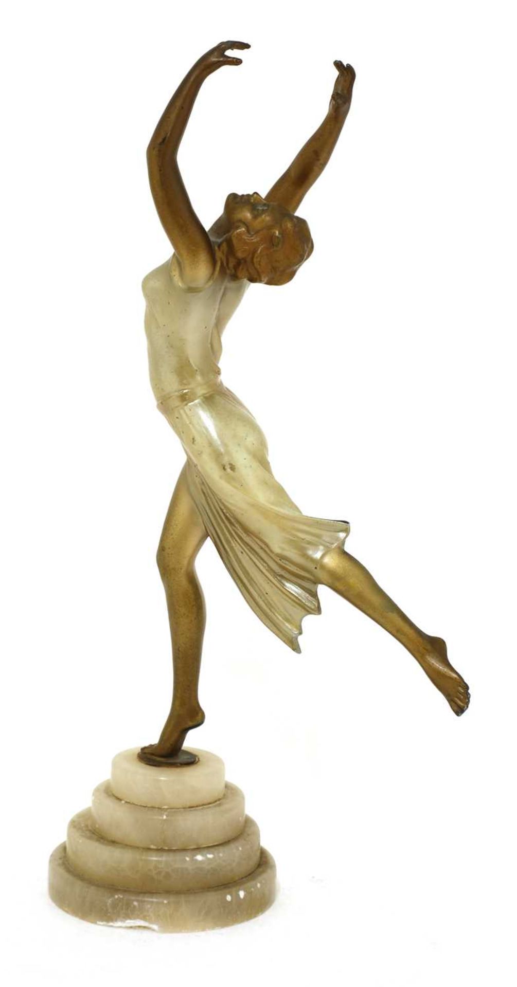 An Art Deco gilt metal figure of a dancer, - Image 2 of 3