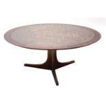 A Danish circular rosewood coffee table, §