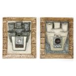 A pair of Troika Pottery wall pockets,