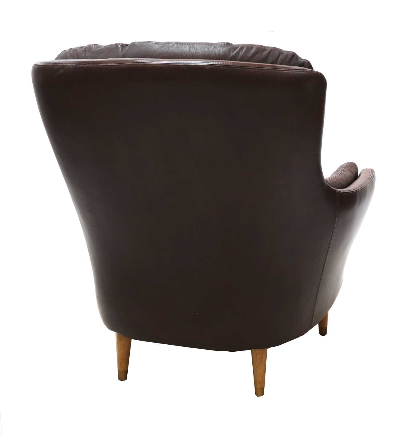 A Danish leather button back armchair, - Image 3 of 3