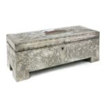 An Arts and Crafts pewter jewellery box,