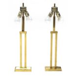 A pair of Italian brass table lamps,