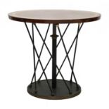 An industrial-style side table,