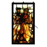 A large stained glass panel,