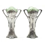 A pair of WMF silver-plated vases,