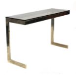 An Italian chromed steel console table,