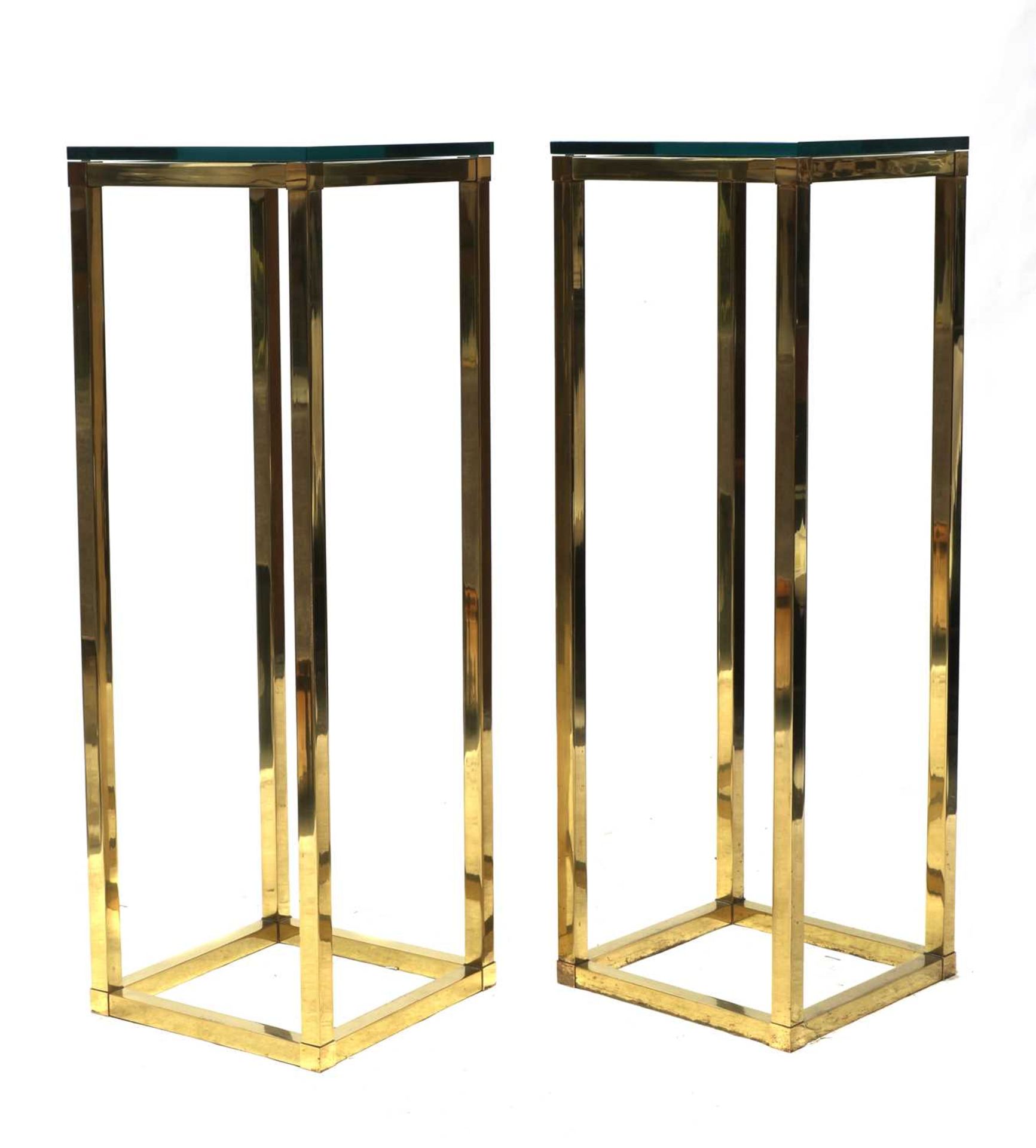 A pair of Italian brass étagères,