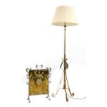 A brass standard lamp,