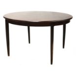 A Danish rosewood circular dining table, §