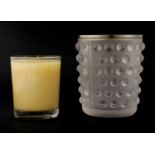A Lalique glass 'Mossi' candleholder vase,