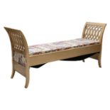 A beech and olivewood daybed,
