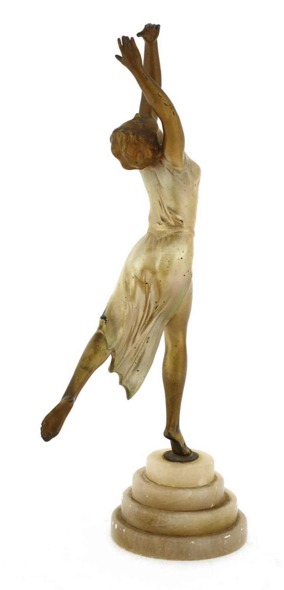 An Art Deco gilt metal figure of a dancer, - Image 3 of 3