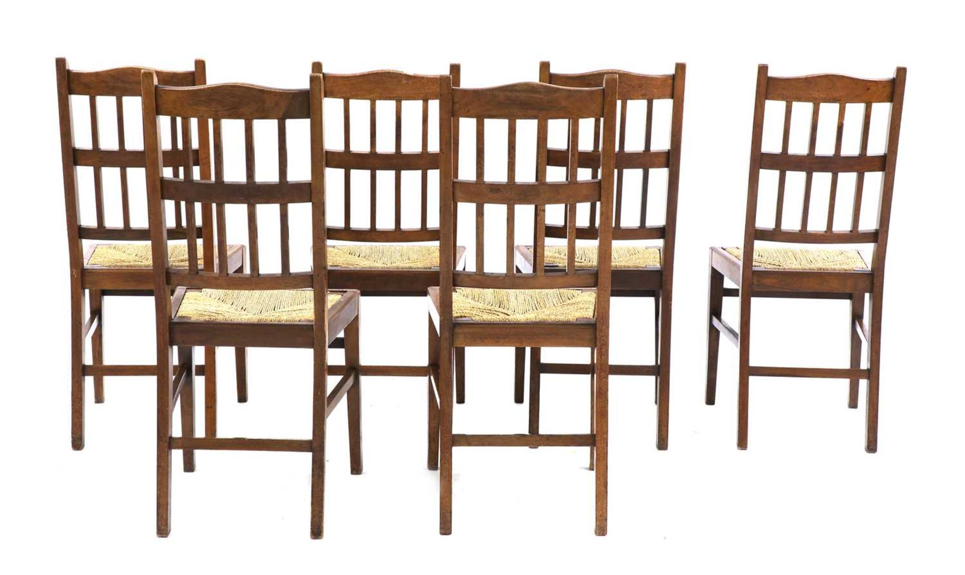 A set of six walnut dining chairs, - Bild 2 aus 3