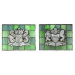 Two stained glass panels,