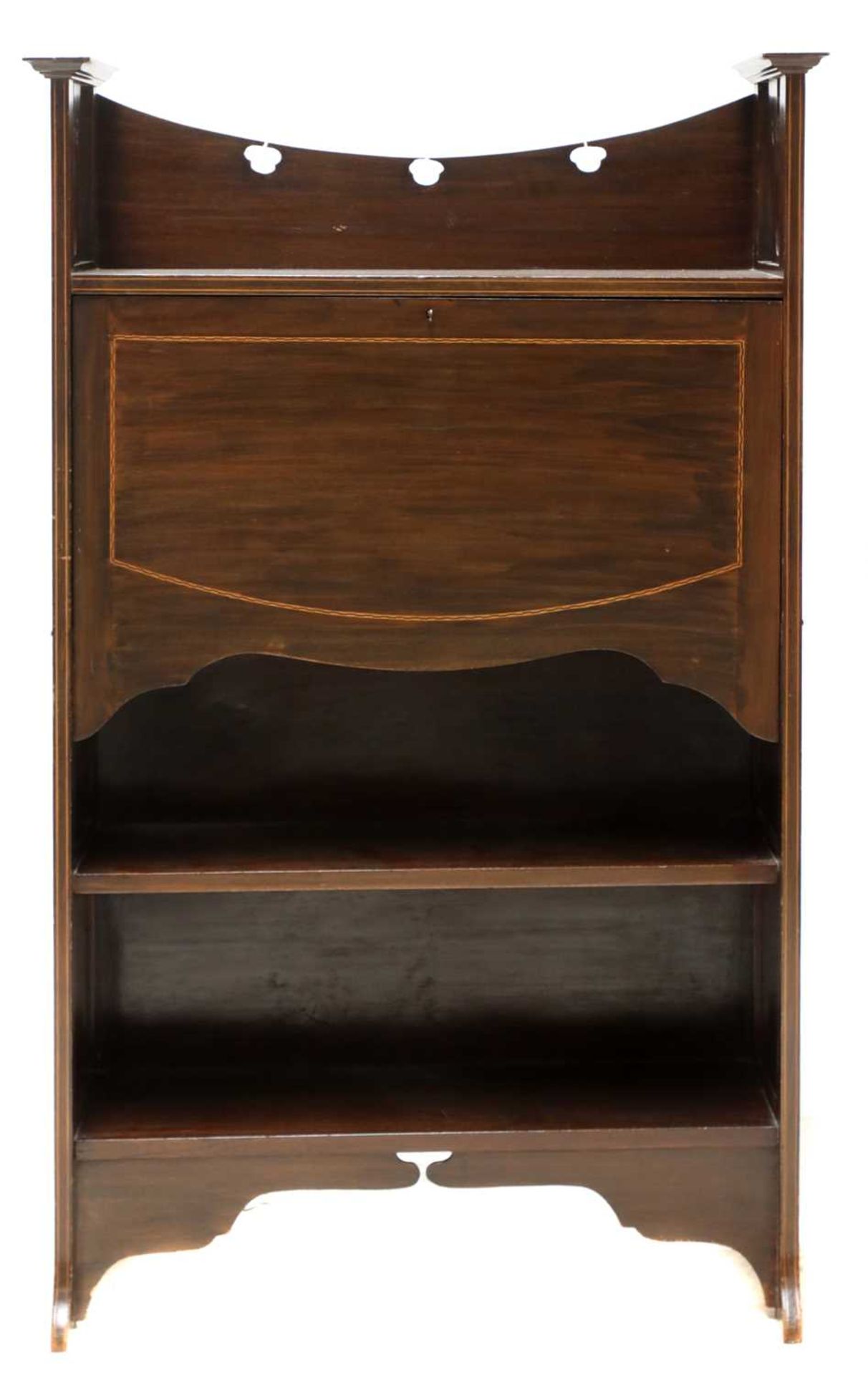 An Art Nouveau mahogany inlaid bureau,