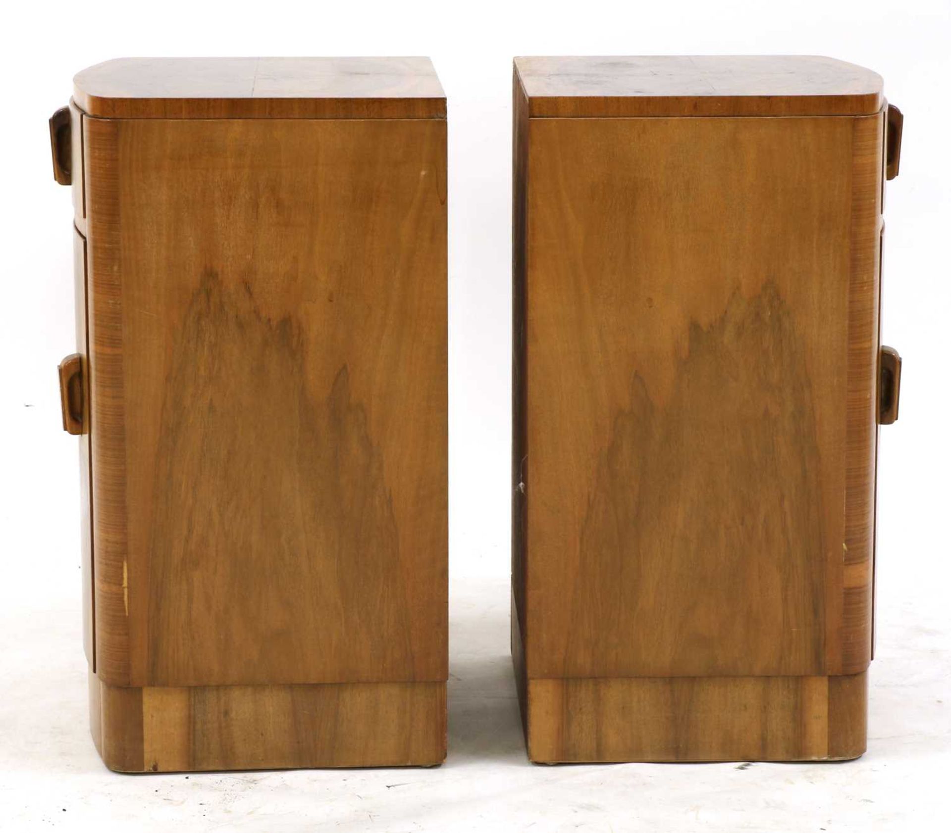 A pair of Art Deco walnut bedside cabinets, - Image 7 of 7