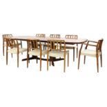 A Danish extending rosewood dining table, §