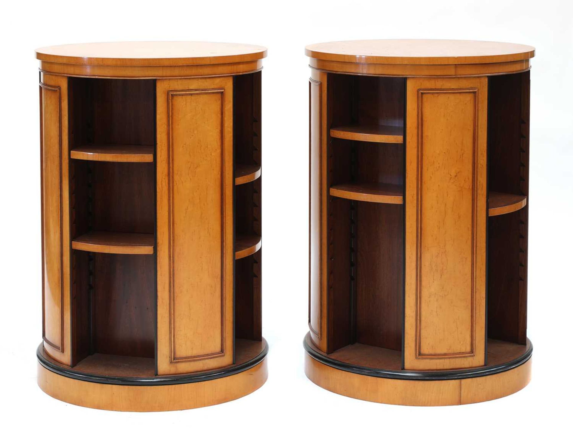 A pair of maple veneered revolving bookcases, - Image 2 of 2