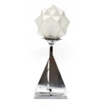 An Art Deco chrome table lamp,