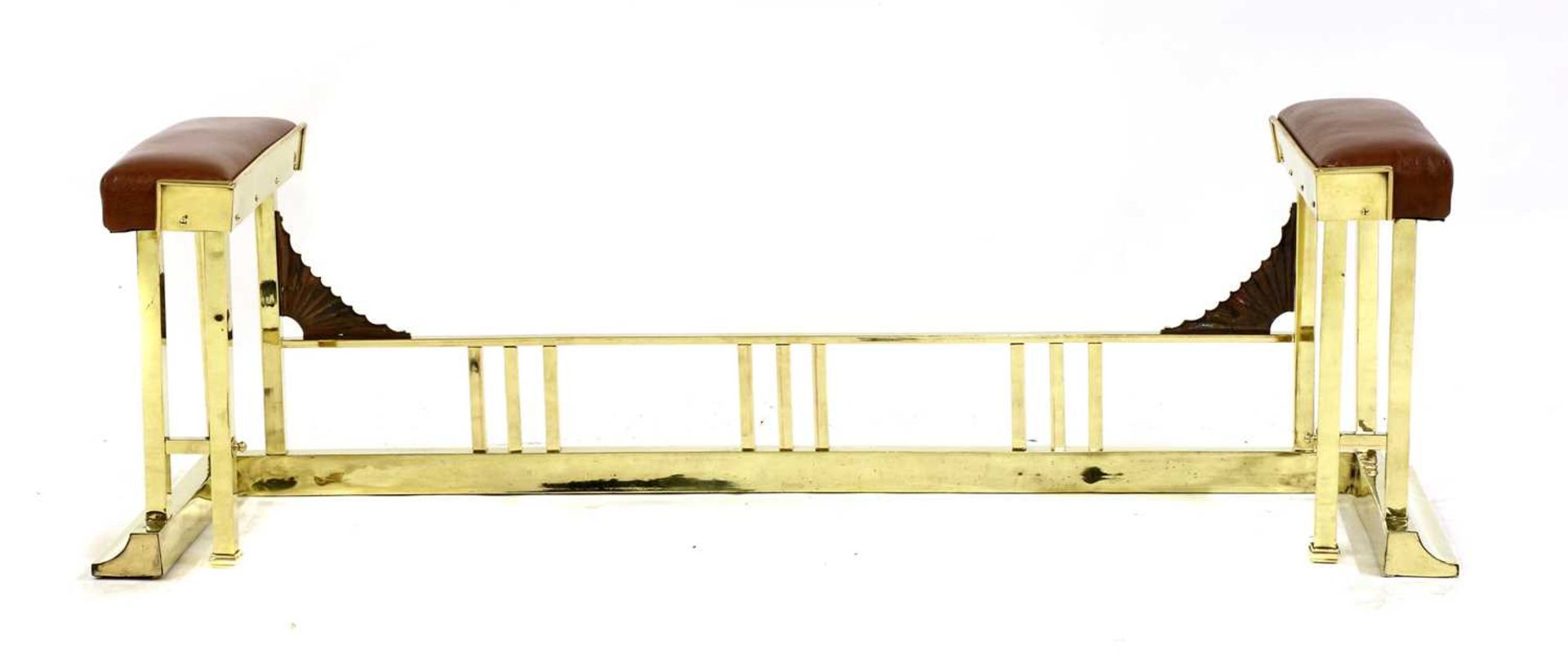 An Art Deco brass fender, - Image 2 of 3