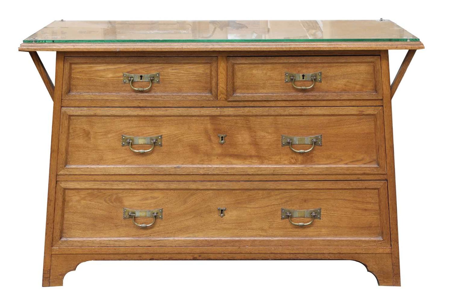 An Arts and Crafts oak chest and washstand,