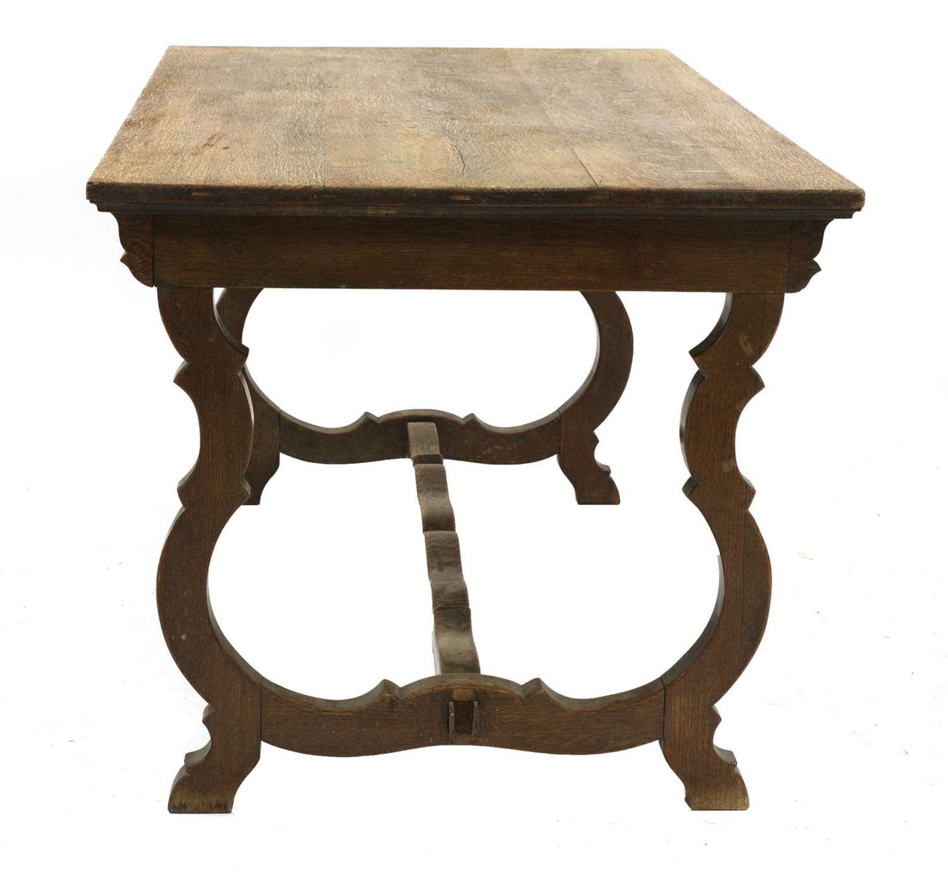 An Arts and Crafts oak refectory table, - Image 3 of 4