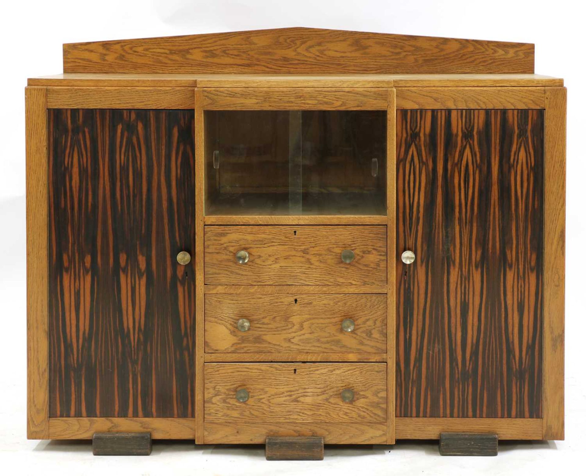 An Amsterdam School oak and coromandel sideboard,