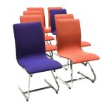 Eight matched Merrow Associates cantilever dining chairs,