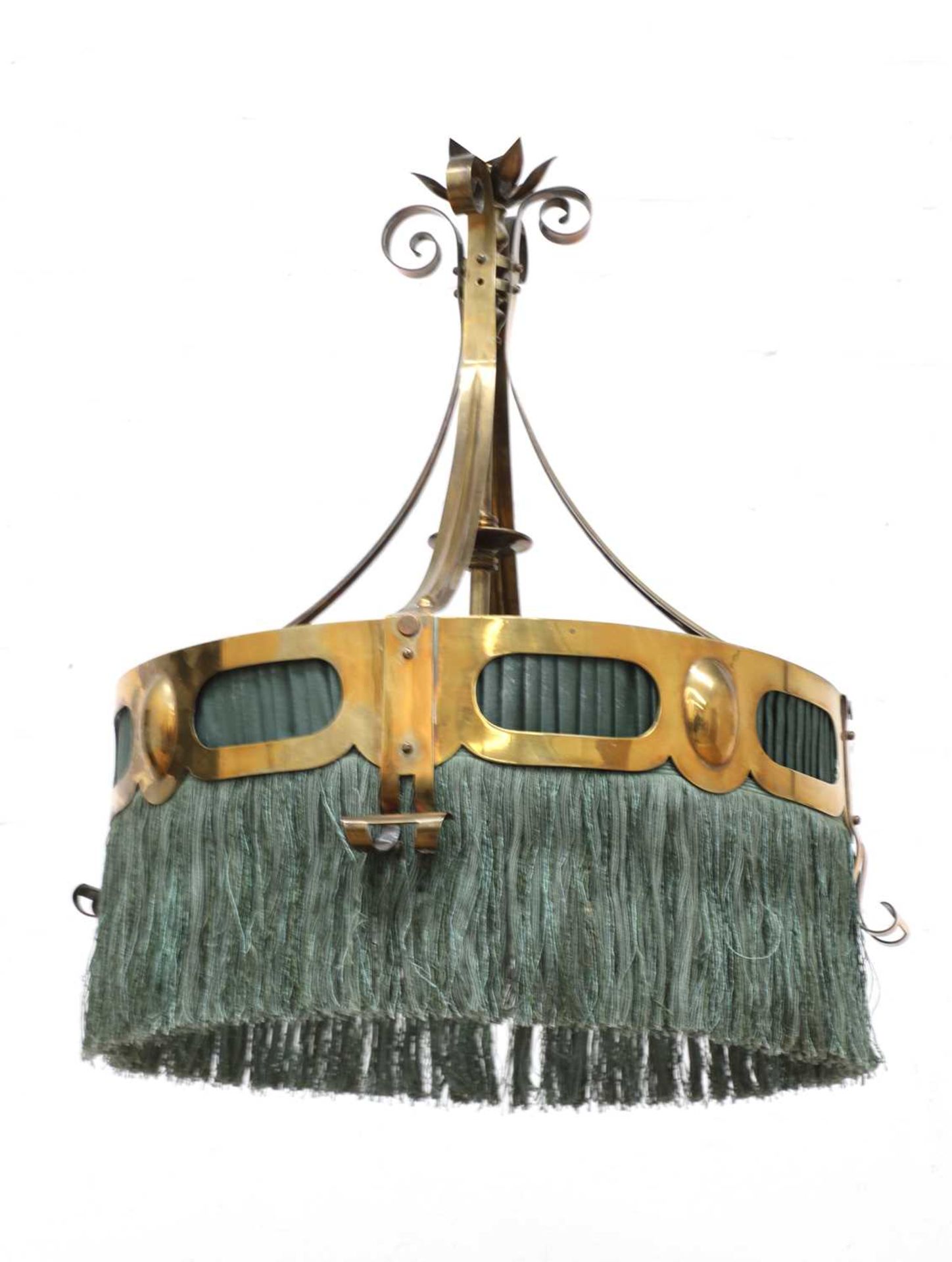 A secessionist brass pendant light,