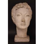 A plaster bust,