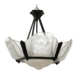 An Art Deco hexagonal ceiling light,